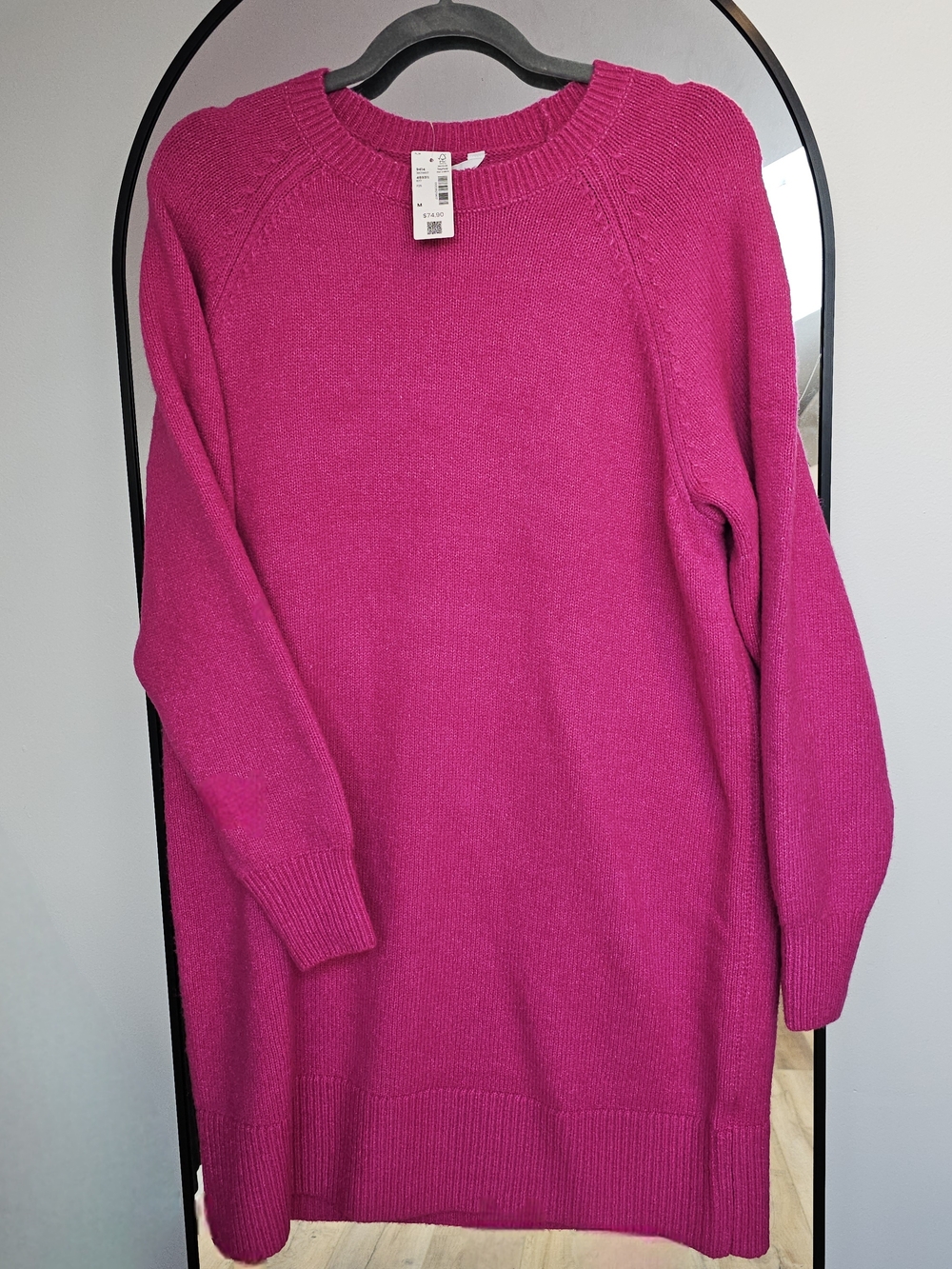 Reitmans Bright Fuchsia Crewneck Sweater Dress